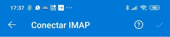 Título da tela de configuração do IMAP no App Microsoft Outlook