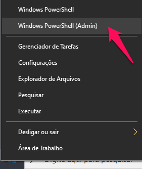 Windows - (botão direito) Iniciar - PowerShell (admin)